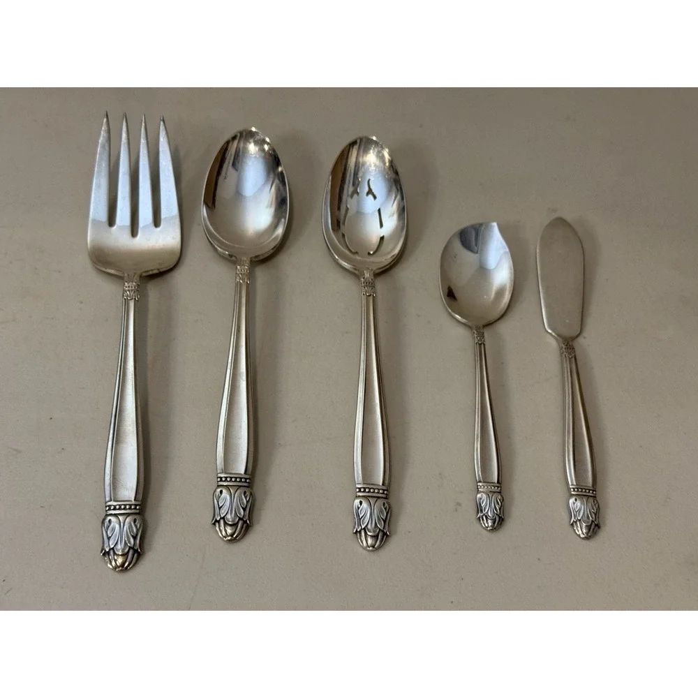 Vintage Danish Princess Silverplate 5-Piece Serving Set - Pristine‎ Condition